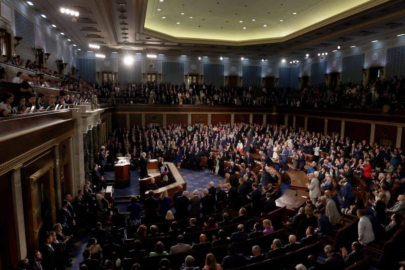 Netanyahu addressing joint congressional setting